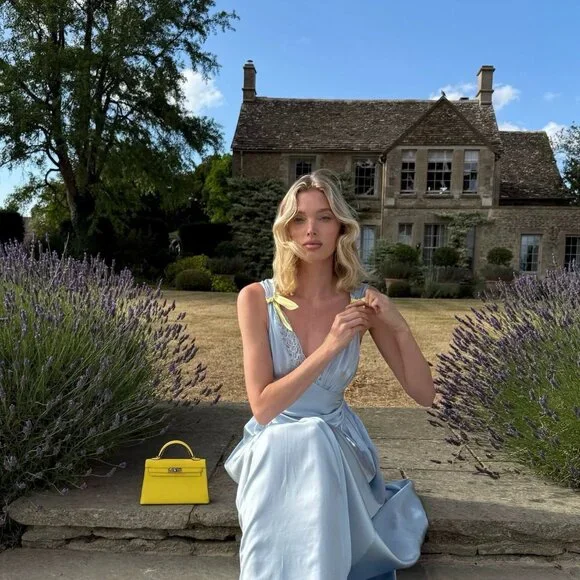 Helsa the the Silk Celeste Dress in blue - Picture 3 of 5